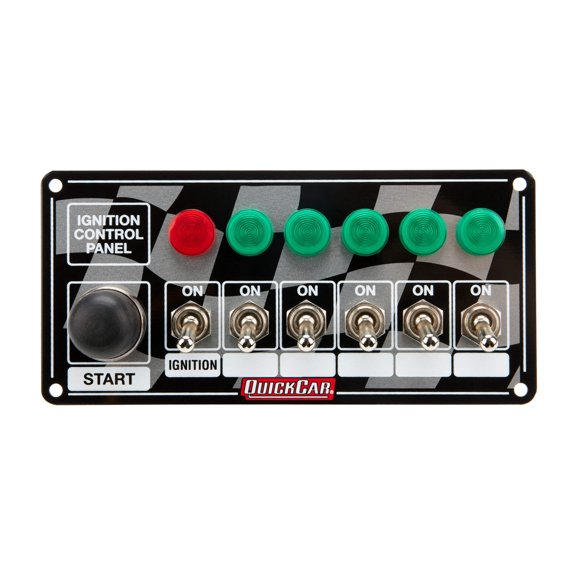 Ignition Panel Checker Flag Momentary Button 6 Switch with Lights