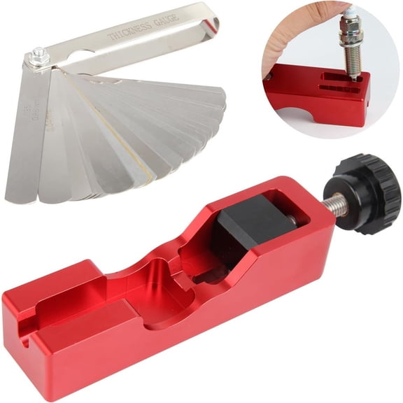 Ignition Plug Gap Tool with Feeler Gauge Set, Automotive Adjustment Tool for Car and Motorcycle Engine Tune-Up and Repair
