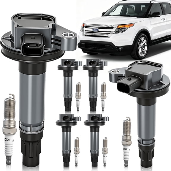 Ignition Replacement Kit for Ford Explorer 2011-2017 3.5L V6 Naturally Aspirated, 6 Ignition Coils & 6 Spark Plugs, Coil Replaces UF-553, 7T4Z-12029-E, DG520
