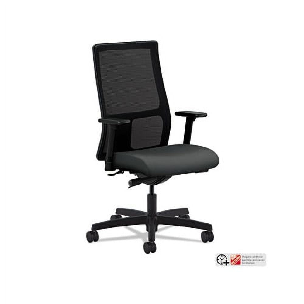 Ignition Series Mesh Mid-Back Work Chair Supports up to 300 lbs., Iron Ore Seat/Black Back, Black Base