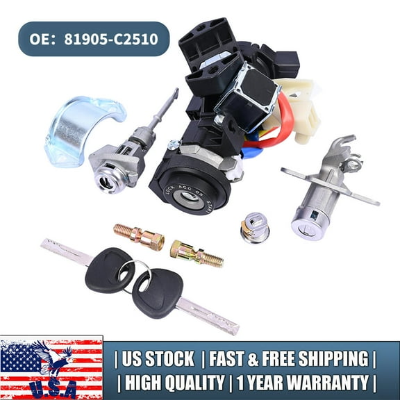 Ignition Starter Lock Assembly for Hyundai Sonata 2015-2019 With 2 Keys 81905-C2510