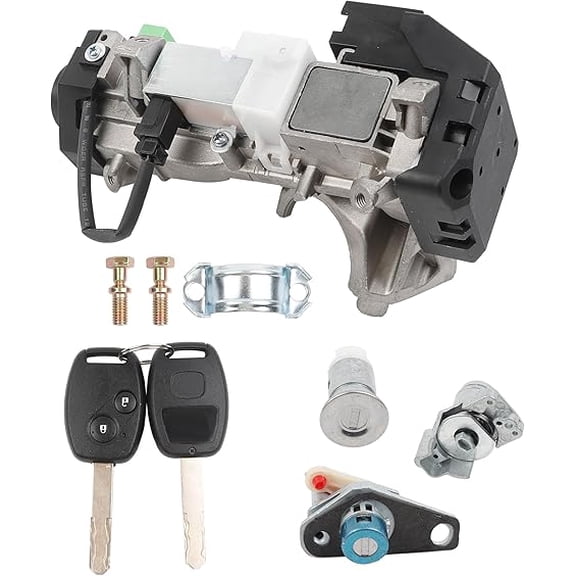 Ignition Switch Lock Cylinder Assembly Compatible with Honda Accord CRV FIT Odyssey Civic 2006-2011 06350-SAA-G30 35100-SDA-A71, Chip ID46 Immobilizer Keys