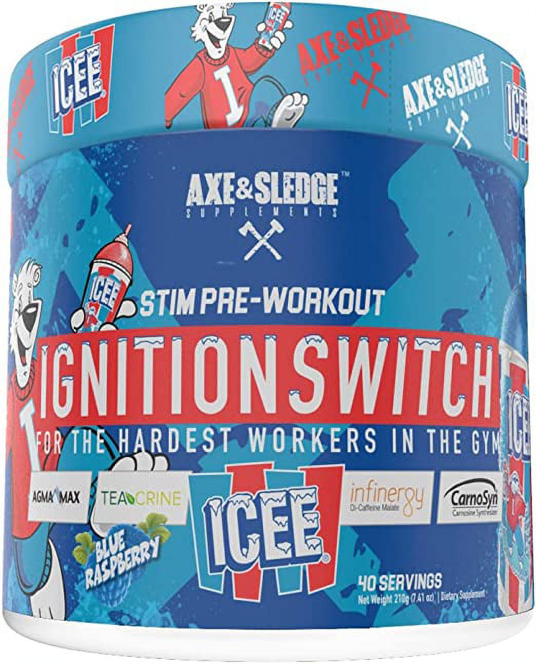 Ignition Switch PreWorkout with CarnoSyn ICEE Blue Raspberry 40