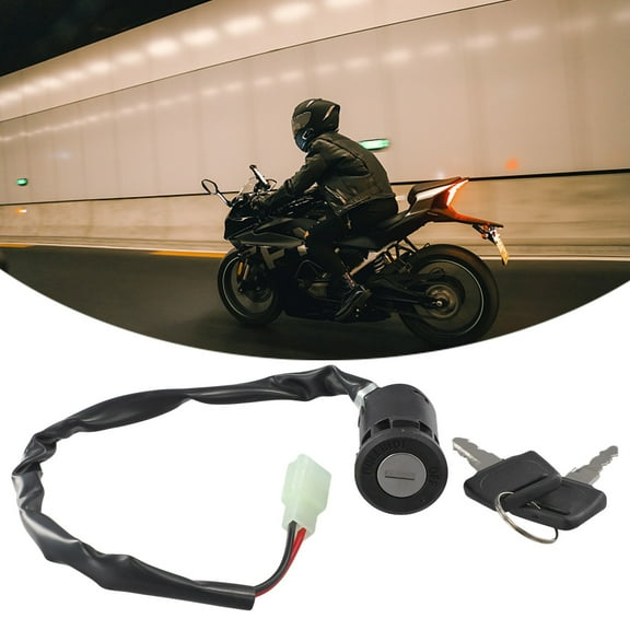 Ignition Switch for ATV and Moped, 2 Wire On/Off Design, Push In Installation with 2 Keys