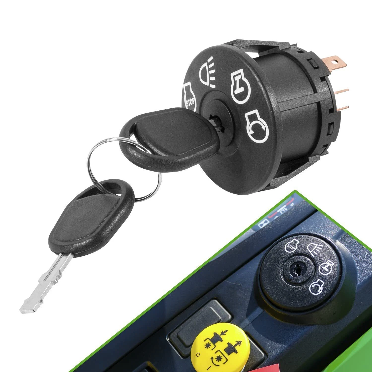 Ignition Switch for John Deere X100 X350 X354 X360 X370 X380 X384 X540 w/2 Keys