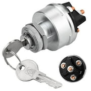 Ignition Switch with Key, 4 Position Universal Key Ignition Switch 12v for Car, Truck, Tractor, Trailer, Forklift, and More, Acc/off/IGN/Start