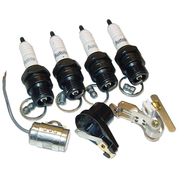 Ignition Tune-Up Kit (4-cyl.) (For Delco Distributor w/ screw held cap) Fits Massey Tractor 388 Autolite