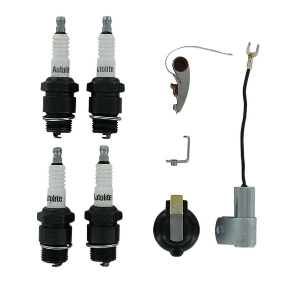 Ignition Tune-up Kit (Rotor, points, condenser & spark plugs) Fits International Tractor