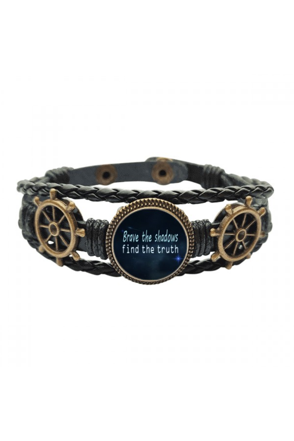 Ignorance Fatal Game Art Deco Fashion Leather Braided Ocean Bracelet Wristband
