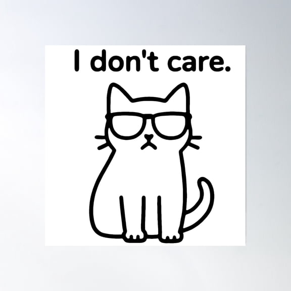 Ignorance Kitty Ii Poster Wall Art, Modern Wall Decor, 30x30 UNFRAMED