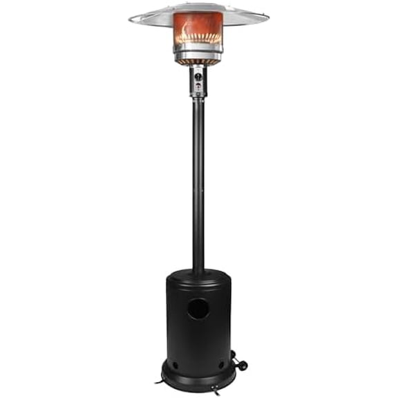 Ignovate 50,000 BTU Outdoor Propane Patio Heater with Wheels Durable Powder-Coated Steel Gas Heater with Easy Ignition & Safety Shut-Off for Patio, Backyard, Garden, Restaurant$$Garden & Patio