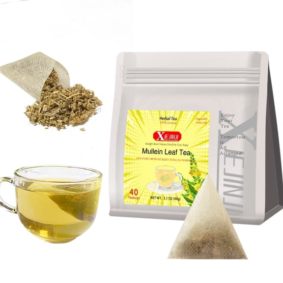 Igodgift Mullein Leaf Tea - 2.2g x 40 Tea Bags - Mullein Leaf, Stem & Flower - No Flavoring & No Additives & Caffeine Free