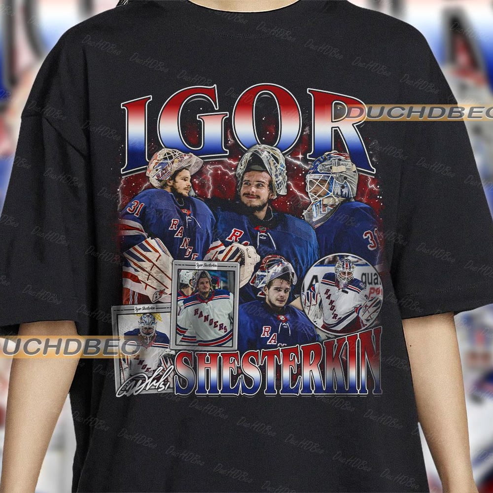 Igor Shesterkin Vintage ed T,Shirt, Hockey Goaltender Homage Graphic ...