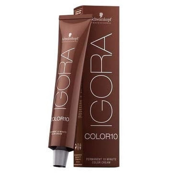 Igora Color10 (7-1 Medium Blonde Cendre) Permanent 10 Minute Hair Color Cream and Sleek Tint Brush (Bundle 2 items)
