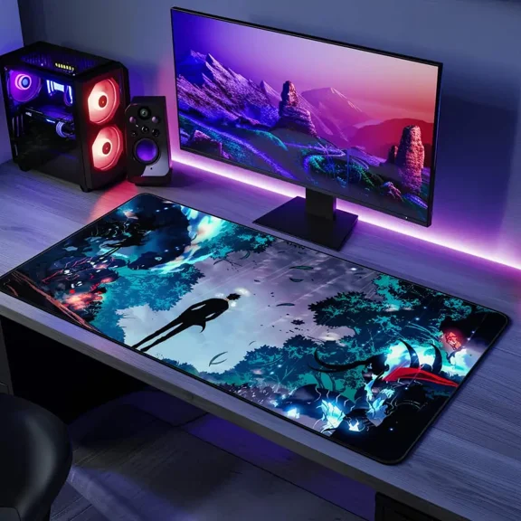 Igris Dark Armor Desk Mat, Solo Leveling Gaming Desk Pad, Shadow Warrior Artwork, Large Computer Desk Mat
