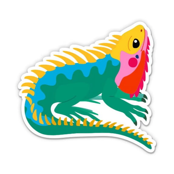 Iguana Cute Colorful - 12" Vinyl Sticker Waterproof Decal