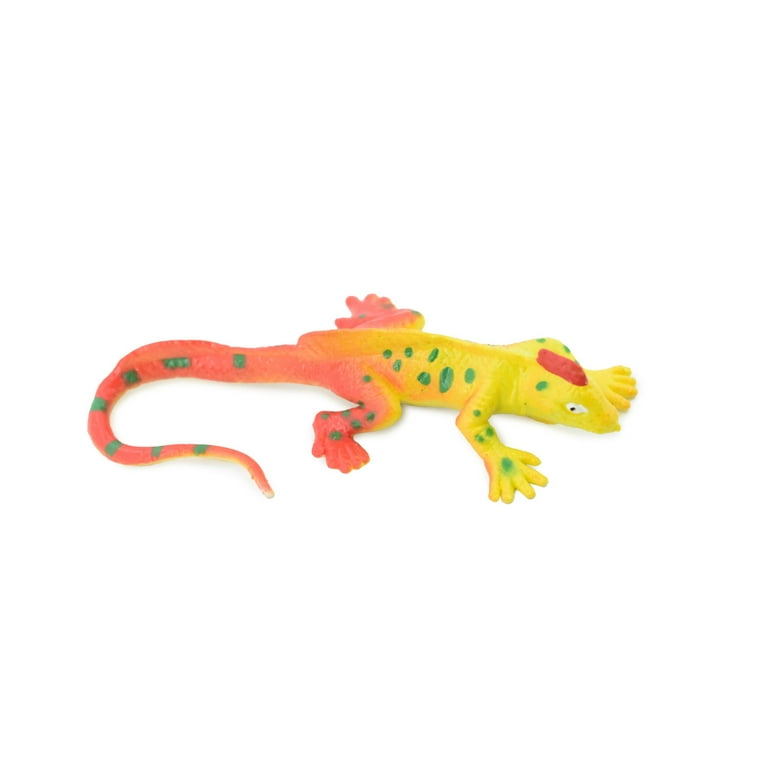 Iguana, Rainbow Iguana Lizard Stretchy Rubber Toy, Realistic