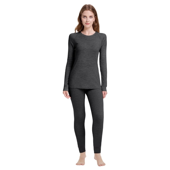 Iguana Women 100% Merino Wool Thermal Base Layer Set, Long Sleeve Top and Long Johns, Winter Underwear for Skiing, Hiking and Outdoor Activities