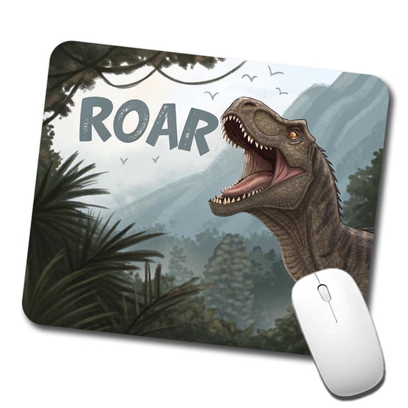 Iguanodon Roar Bold Text Dinosaur Mouse Pad Low Profile Gaming Mat