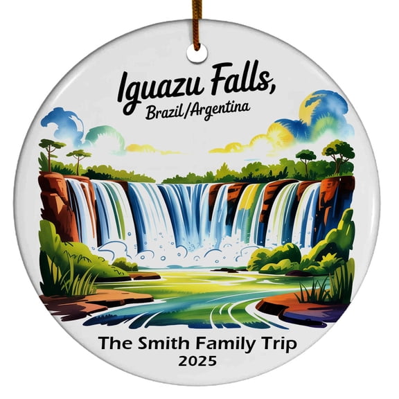 Iguazu Falls Brazil Christmas Ornament, Collection of City Travel Souvenirs for Family and Friends, Christmas Tree Ornament City Travel, Trips of The Year, Christmas Ornament 2025