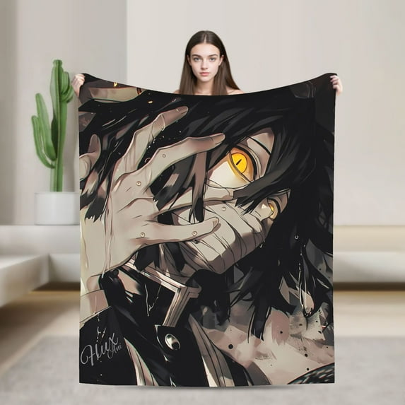 Iguro Obanai Soft Flannel Fleece Cool Anime Bed Blanket Sofa Office Travel Lightweight Conditioning Blanket 30x40 Obanai-2