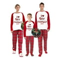 thumbnail image 1 of Ihaphap 2025 I Love My Family Plus Size Red Christmas Matching Pajamas Set, 3XL-Women, 1 of 2