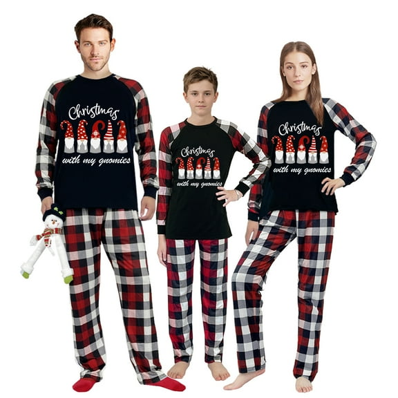 Ihaphap Christmas With My Gnomies Family Matching Christmas Pajama Set(L,Men)