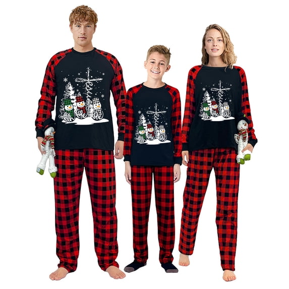 Ihaphap Faith Hope Love Jesus Black Family Christmas Matching Pajamas Set, M-Men