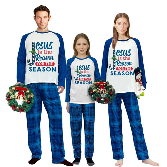 Ihaphap Jesus Is The Reason For The Season Family Matching Christmas Pajama Set(4XL,Men)