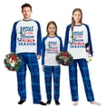 thumbnail image 1 of iHapHap Family Matching Christmas Pajamas Cotton Blend Long Sleeve Blue Plaid Sleep Set, 5-6Y-Kid, 1 of 6