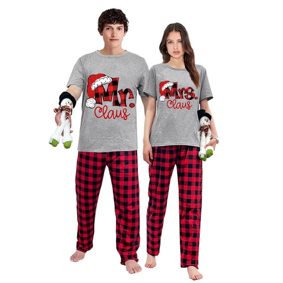 Ihaphap Mr Mrs Claus Christmas Couple Matching Pajama Set For Couples(3XL,Men)