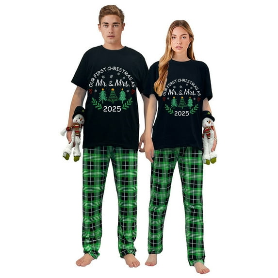 Ihaphap Our First Christmas As Mr Mrs Couple Matching Pajama Set For Christmas(M,Women)