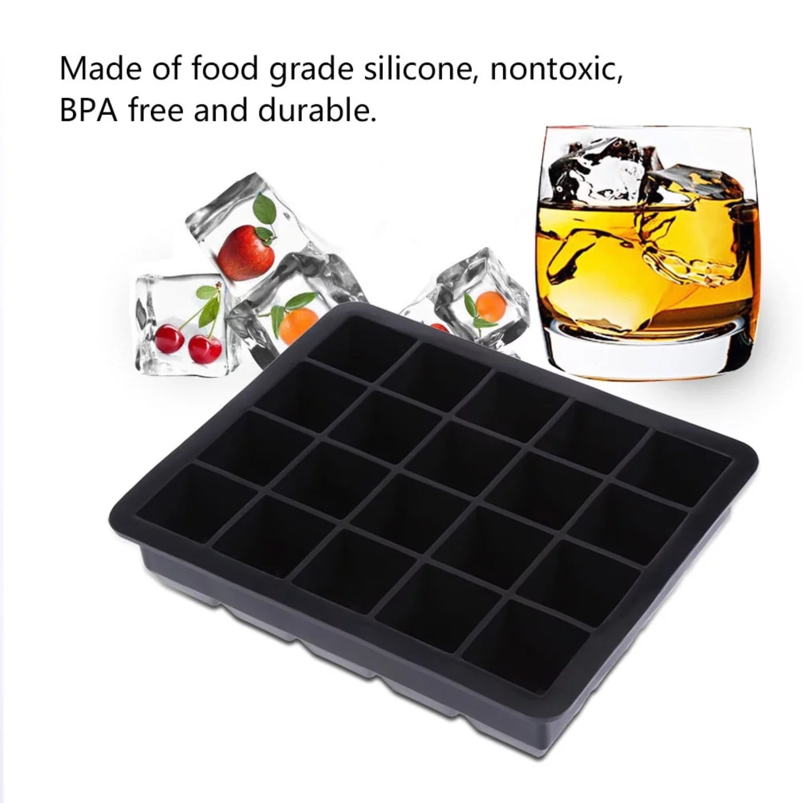 Iheaun Clearance 20 Grids Silicone Ice Cube Tray Ice Cube Maker
