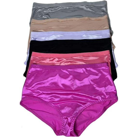 Iheyi 12 Pieces S-4XL Women Tummy Control Slimmer Briefs High Waist Satin Bikini Panty S - 4XL (Small)