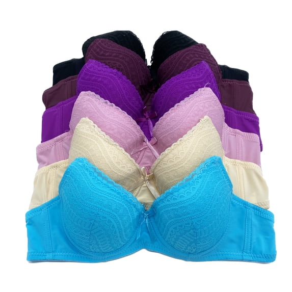 Iheyi 6 Packs Full Cup Push Up 30A 32A 34A 36A Pushup Bra 36A (6011wal)
