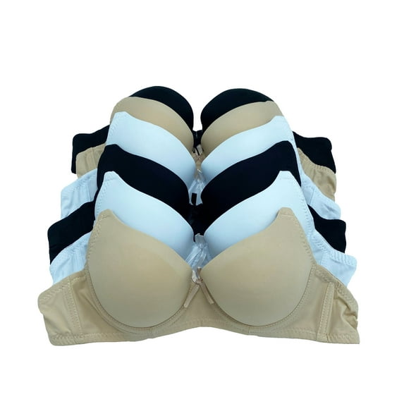 Iheyi 6 Packs Women Full Cup Regular Padded Everyday Wear 30A 32A 34A 36A Bra 30A (6649-58LE2)