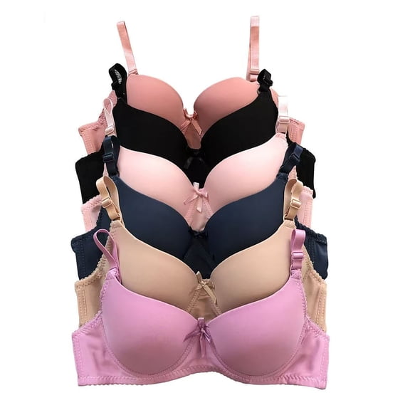 Iheyi 6 Packs Women Full Cup Regular Padded Everyday Wear 30A 32A 34A 36A Bra 34A (52026-59LE4)