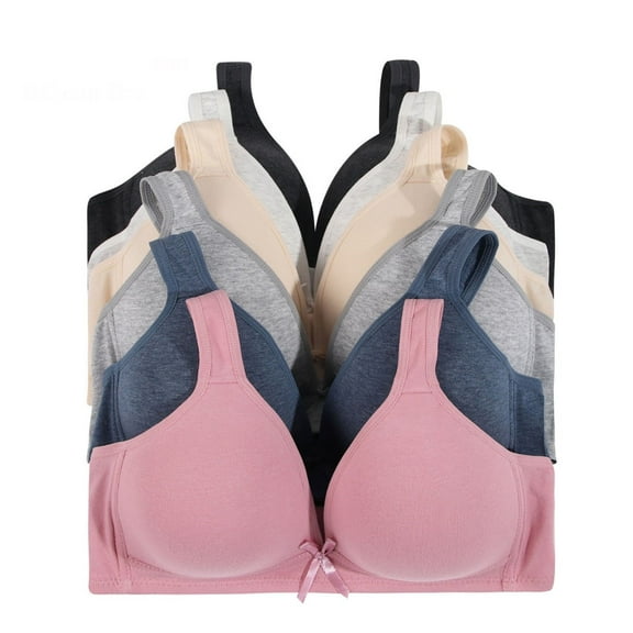 Iheyi 6 Pieces No Wire Full Cup Plain/Lace Light Padded Wire Free Bra A/B/C