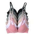 thumbnail image 1 of Iheyi 6 Pieces No Wire Full Cup Plain/Lace Light Padded Wire Free Bra A/B/C, 1 of 2