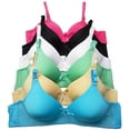 thumbnail image 1 of Iheyi 6 Pieces No Wire Full Cup Plain/Lace Light Padded Wire Free Bra A/B/C (38B), 1 of 2
