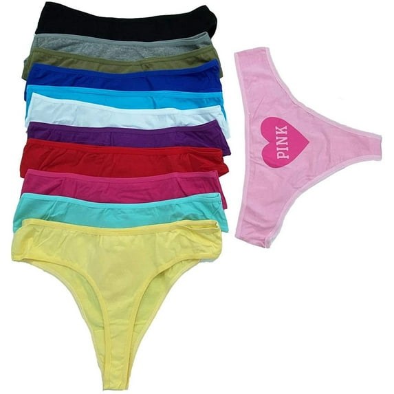 Iheyi 6 pcs Women Nylon/Cotton Thong Panty Underwear S/M/L/XL (Medium)