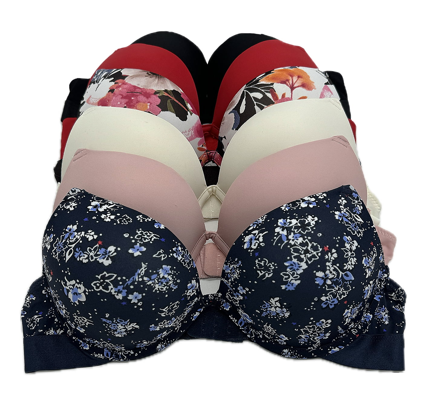 Iheyi MAX Lift 6 Pieces Power Extreme Double Push up LACE ADD 2 Cup Bra (32B)