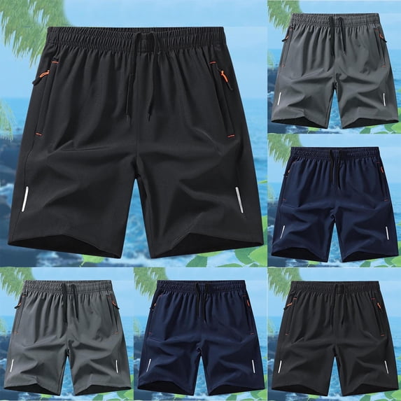 IhhxPro Big & Tall Men's Athletic Shorts with Pockets and Elastic Drawstring Waist, Beach Quick-Dry Lightweight Loose Fit Summer Running Gym Casual 3XL