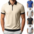 thumbnail image 1 of IhhxPro Big and Tall Men's Button down Shirt Relaxed Fit Zip-Up Collared Summer Business Casual Cotton Short Sleeve Office Travel Golf S-3XL, 1 of 6