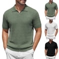 thumbnail image 1 of IhhxPro Men's Knit Collared Shirt Short Sleeve Casual Tee Lightweight Stretch Golf Summer Travel Everyday Wear M-3XL, 1 of 9