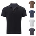 thumbnail image 1 of IhhxPro Men's Moisture-Wicking Mesh Collared Shirt with Half-Zip Lapel Collar Quick Dry Zip-Up Athletic Performance Golf Casual Slim Fit Breathable Summer S-3XL, 1 of 7