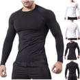 thumbnail image 1 of IhhxPro Men's Moisture-Wicking Quick-Dry Long Sleeve Shirt Fitted Workout Compression for Gym Athletic Training Running Base Layer XS-2XL, 1 of 8