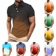 thumbnail image 1 of IhhxPro Men's Short Sleeve Button Detail Collared Shirt Gradient Print Stretchable Top for Men Fashion Casual S-4XL, 1 of 6