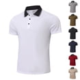 thumbnail image 1 of IhhxPro Men's Short Sleeve Collared Shirt with Button Detail Quick Dry Tee for Work or Casual Wear S-2XL, 1 of 5