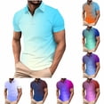 thumbnail image 1 of IhhxPro Men's Short Sleeve Gradient Collared Shirt with Button Detail Fashion Casual Summer Slim Fit Cotton Office Travel S-4XL, 1 of 6